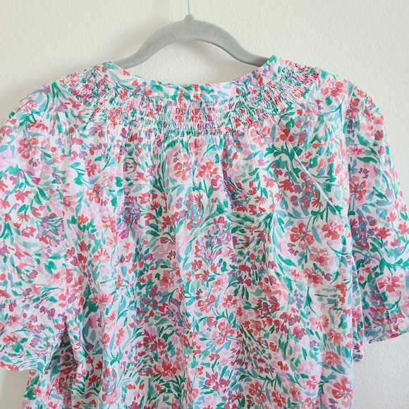 NWT J.Crew Factory Floral Linen Blend Top - Picture 7 of 10